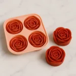 silikon mum kalıbı gül desenli