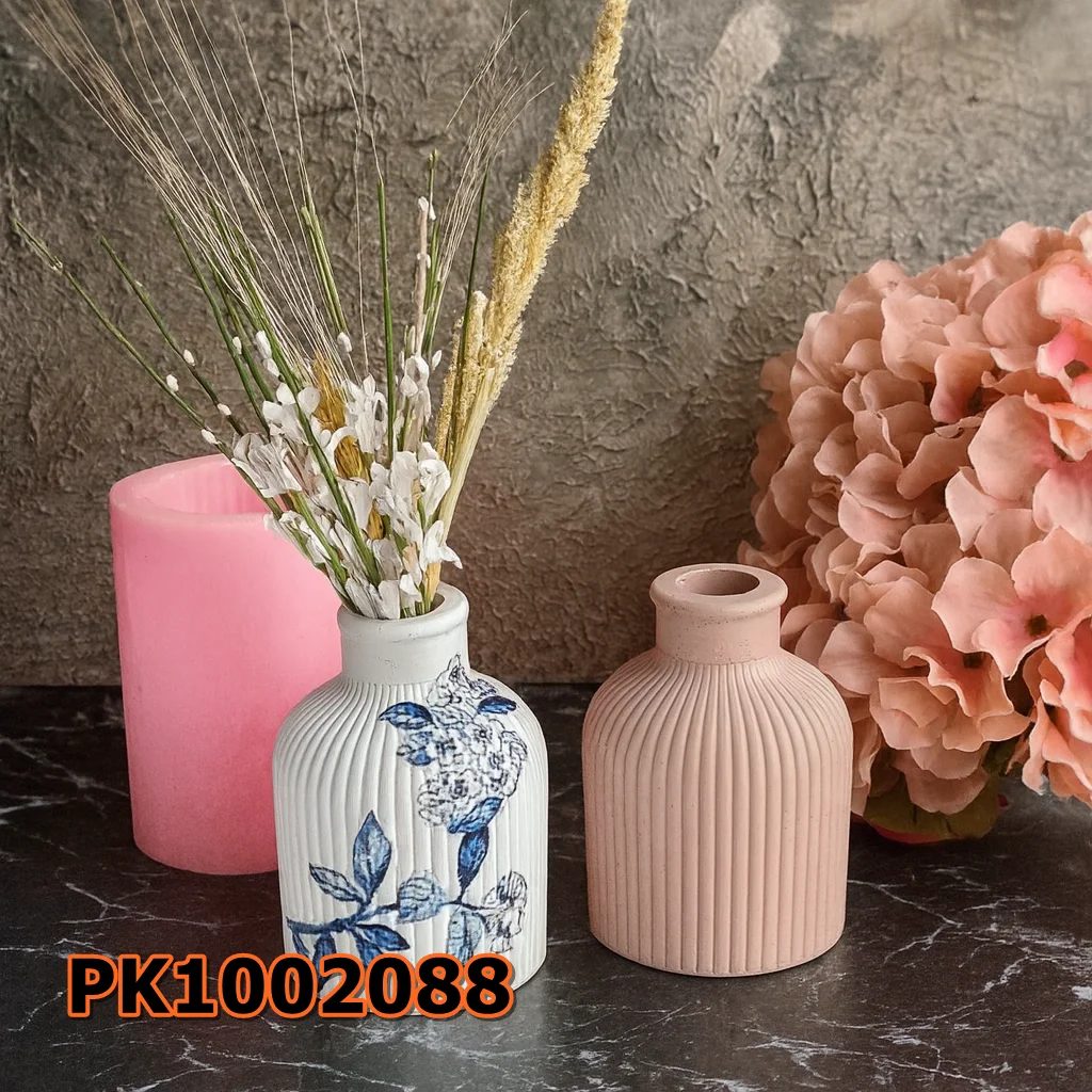 Silikon Kalıp Mum Kalıbı – Çizgili Form Vazo Silikon Kalıp Mum Kalıbı – Çizgili Form Vazo