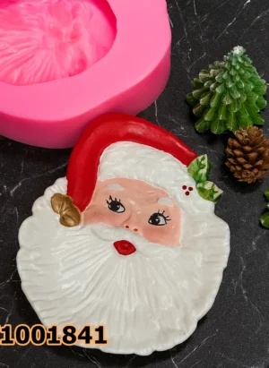 PK1001841 - Silikon Kalıp Mum Kalıbı - Noel Baba Tabak