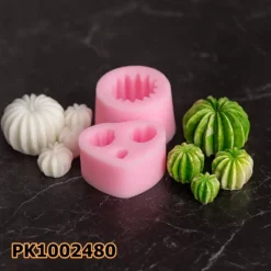 PK1002480 - Silikon Kalıp Mum Kalıbı - Kaktüs 4'lü Set