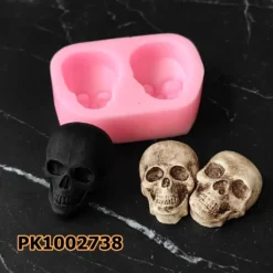 PK1002738 - Silikon Kalıp Mum Kalıbı - 2'li Kurukafa