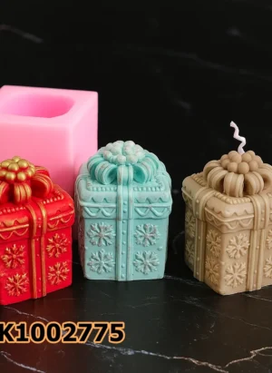 PK1002775 - Silikon Kalıp Mum Kalıbı - Yılbaşı Kar Detaylı Hediye Paketi